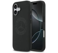 Cover iPhone 17 Mercedes In Vera Pelle Nera Vintage Logo MagSafe