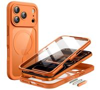 COVER IPHONE 17 PRO MAX 6,9 POLLICI CON PELLICOLA PROTETTIVA IN VETRO ARANCIONE