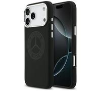 Cover iPhone 17 Pro Max Mercedes Silicone Nero Vintage Logo MagSafe
