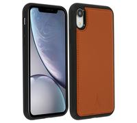 Cover iPhone XR Protezione Rigida Vera Pelle Akashi Cammello