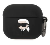 Karl Lagerfeld Custodia per AirPods 3 Karl Head 3D in silicone antiurto Nero