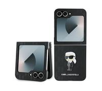 Cover Karl Lagerfeld KLHCZF6SAPKINPK Saffiano Monogram Ikonik Pin Nero - Galaxy Z Flip6