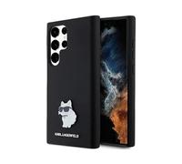 Cover Karl Lagerfeld Silicone Choupette Metal Pin Nero - Galaxy S24 Ultra