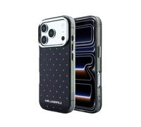 Cover Karl Lagerfeld Strass Nera con Logo Metallizzato per iPhone 18 Pro