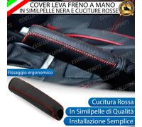 COVER LEVA FRENO A MANO IN SIMILPELLE NERA E CUCITURE ROSSE PER HYUNDAI GENESIS