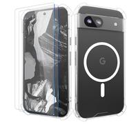 Cover Magnetica Per Google Pixel 8a, Custodia Trasparente Compatibile con la Ricarica Wireless, Case Con Proteggi Schermo