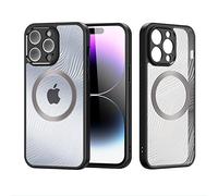 Cover Magnetica per iPhone 14 Pro Custodia Compatibile con MagSafe, Antiurto Antigraffio Posteriore Glassata Traslucida Case per iPhone 14 Pro Cover (6,1 Pollici, Nero)