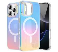 Cover Magnetica per iPhone 16 Pro Compatibile con MagSafe Ricarica Wireless, Custodia con Effetto Iridescente, Protezione Antiurto Antigraffio Traslucida Glassato Case