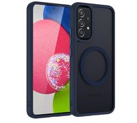 Cover Magnetica per Samsung Galaxy A52S 5G/A52 4G/5G, Custodia Traslucida Opaca Posteriore Hard PC con Bumper Silicone TPU Ultra Sottile Antiurto Protettiva Caso, Blu