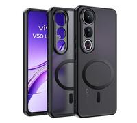 Cover Magnetica per VIVO V50 Lite 5G Custodia Compatibile con MagSafe, Custodia Traslucida Opaca Posteriore Resistente ai Graffi TPU Bumper Antiurto Sottile Protettiva Case - Nero