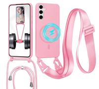 Cover Magnetica Silicone per Samsung Galaxy S26 Plus con Cordino,Pink | custodia Compatibile con MagSafe,Custodia con Laccio Collana Tracolla Collo Sottile TPU Antiurto Protettiva Case con Corda