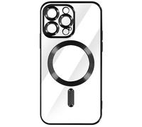 Cover MagSafe per iPhone 14 Pro silicone protezione fotocamera bordo nero