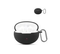 Cover morbida in silicone per Huawei FreeBuds 6i, con moschettone, protezione completa, colore: nero