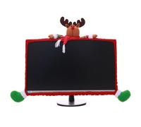 Cover natalizia per monitor con decorazioni a forma di Babbo Natale, renne e pupazzo di neve | Per Apple iMac/MacBook Pro | Accessorio da scrivania per le feste