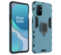 Cover OnePlus 8T Bi-materiale Anello Supporto Video blu