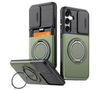 Cover Outdoor per iPhone 14 Pro Max Magnetica Rigida con Supporto 360° [con protezione fotocamera scorrevole], Militare Antiurto Custodia Resistente Protettiva Sottile Case，verde