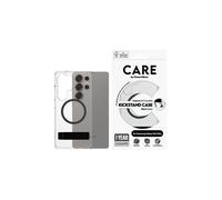 Cover PanzerGlass CARE per Samsung Galaxy S25 Ultra trasparente/nero con supporto.