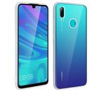 Custodia in Silicone Trasparente Avizar + Bordi Neri in Vetro Temperato per Huawei P Smart 2019