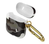 Cover per AirPods semi-rigida stampa camouflage logo Guess grigia