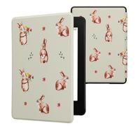 kwmobile Cover per Kindle Paperwhite Cover - Custodia per Kindle Paperwhite 6,8 Pollici 11 Generazione 2021 - Copertina eReader - eBook Reader Case - Conigli e Fiori