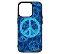 Cover per Apple iPhone 14 Pro Max in silicone, motivo: immagine pace e amore tatuaggio blu filosofia Yoga alluminio e alluminio