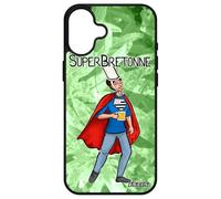 Cover per Apple iPhone 16+ Plus Silicone Super Bretonne BD Bretagna Cover Verde Umorismo Comico Nero Bandiera Breton Drole Heros Testo