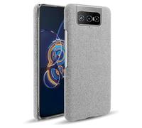 Cover per ASUS Zenfone 8 Flip,Canvas Pattern design,Custodia Protettiva Sottile con Presa Morbida,Tessuto Antishock e Design Antigraffio-Light gray