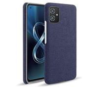 Cover per ASUS Zenfone 8 ZS590Ks,Canvas Pattern design,Custodia Protettiva Sottile con Presa Morbida,Tessuto Antishock e Design Antigraffio-Blue