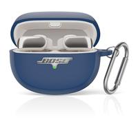 Cover per Bose Ultra Open Earbuds, MOWYEOK Portatile antigraffio e cover in silicone antiurto LED frontale visibile, per Bose Ultra Open Earbuds accessori alloggiamento, con moschettone - blu