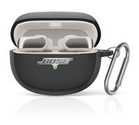 Cover per Bose Ultra Open Earbuds, MOWYEOK Portatile antigraffio e cover in silicone antiurto LED frontale visibile, per Bose Ultra Open Earbuds accessori alloggiamento, con moschettone - nero