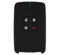 Cover per chiave auto per Renault Clio Megane Koleos Kadjar Kangoo Twingo Talisman Captur Space Dacia Duster Cover per chiave auto, custodia per carte Re-Nault, silicone TPU 4 pulsanti (blu scuro)
