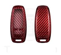 Cover per chiavi dell'auto Custodia portachiavi in fibra di carbonio per Audi per A6 per C8 per A7 per A8 per Q8 2018 2019 2020 2021, accessori per auto(Carbon red 01)