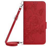 Cover per Doogee NOTE 56X PRO, Portafoglio RFID Piccolo Portafogli con imbracatura a spalla, Antiurto in PU Pelle Flip Wallet Case , Slot per Schede, Magnetica Cover per Doogee NOTE 56X PRO,Red