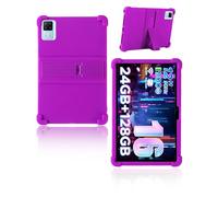 Cover per DOOGEE U12 Ultimo Android 16 Tablet 12 Pollici, Yystao Bambini Custodia Morbida Silicone Compatibile con DOOGEE U12, Supporto Regolabile (Viola)