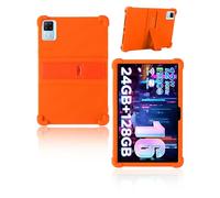 Cover per DOOGEE U12 Ultimo Android 16 Tablet 12 Pollici, Yystao Bambini Custodia Morbida Silicone Compatibile con DOOGEE U12, Supporto Regolabile (Arancione)
