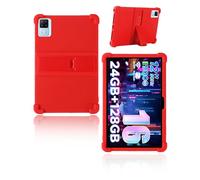 Cover per DOOGEE U12 Ultimo Android 16 Tablet 12 Pollici, Yystao Bambini Morbida Cover in Silicone Compatibile con DOOGEE U12, Supporto Regolabile (Rosso)