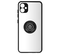 Cover per Galaxy A04e bimateria anello metallico supporto bordo nero