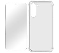 Cover per Galaxy S23 anti-shock + vetro temperato 9H trasparente