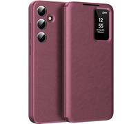 Cover per Galaxy S26 Plus Clear View, custodia Smart View, Flip Folio Cover a libro, custodia a portafoglio per Samsung Galaxy S26 Plus Clear View, 360 Full Clapet Protection Case (Rosso)