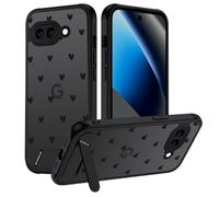 Cover per Google Pixel 10A, Aesthetic Disegno Cuore Posteriore Custodia Traslucida Opaca Matte con Supporto Invisibile Sottile Antiurto Protettiva Militare Caso, Nero