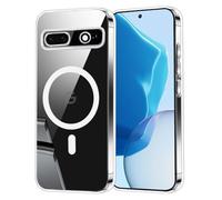 Cover per Google Pixel 7A 5G, Custodia Magnetica Trasparente Compatibile con MagSafe Ricarica Wireless, Antiurto Anti-Graffio Case con Hard PC e TPU Paraurti, Clear