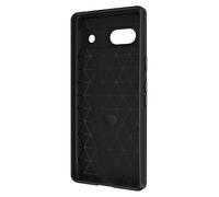 Cover per Google Pixel 7a rinforzata silicone effetto carbonio spazzolato nera