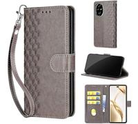 Cover per Honor 200 Pro, con Slot per Schede Funzione Stand Flip Cover Antiurto Pelle Portafoglio Custodia Compatibile Honor 200 Pro Grigio