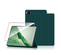 Cover per Honor Magic Pad 2 12.3" 2024 custodie +1 Pezzi Vetro Temperato,Gomma Protezione Protettivo,Ultra Sottile Antiurto Anti-Graffio TPU Flessibile Case -Verde