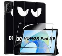 Cover per Honor Pad X9 custodie+1 Pezzi Vetro Temperato,Gomma Protezione Protettivo,Ultra Sottile Antiurto Anti-Graffio TPU Flessibile Case-Don't Touch