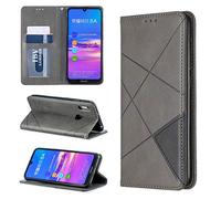 Cover per Huawei Honor 8A ,Custodia per Huawei Y6 2019 MRD-LX1 / Y6 Prime 2019 MRD-L21 MRD-L21A / Honor 8A Prime JAT-LX1 / Honor 8A JAT-LX9 JAT-L29 Custodia Portafoglio in pelle Flip Case Gray