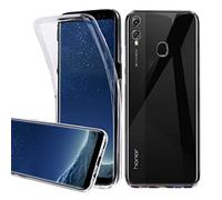 Cover per Huawei Honor View 10 Lite/Honor 8X, Custodia 2in1 Dual Layer Ibrida [360°] Full Body Antiurto Protettiva [Silicone TPU Fronte] e [Rigida Plastica Back] caso, [Transparente]