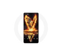 Cover per Huawei P8 Lite Vikings Serie Stagione 6 logo V Spada di Fuoco Sfondo Nero