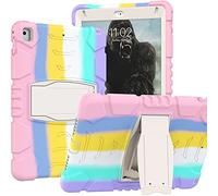 Cover per iPad 6eme/5ª Generation, iPad Air 2, iPad Pro 9.7, custodia protettiva robusta a tre strati antiurto in silicone morbido+PC durevole con supporto per iPad 9.7" 2018/2017