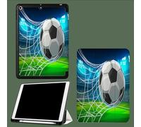 Cover per iPad 9/8/7 Gen, Custodia iPad 10,2 Pollici A2602 A2603 A2604 A2605 A2270 A2428 A2429 A2430 A2197 A2198 A2200 Cover con Auto Svegliati/Sonno Calcio Gol Cartoni Animati Giochi-Blu